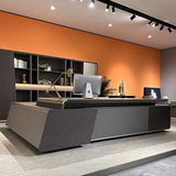 LSIGHTUS Office Table Wood Office Desk with File Drawers, Modern Large Executive Office Desk