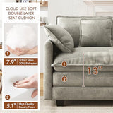 WorthFurni 146" Oversized Modular Sectional Sofa, U Shaped Cloud Couch Set