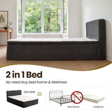 Queen Boneless Bed, Frame & Headboard & Mattress Set, Gray
