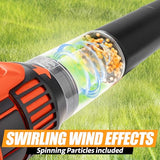 JOVA lalalark Mighty Force Kids Leaf Blower, Kids Gardening Set with Realistic Sounds, Lights and Wind, Outdoor Toys for Toddlers 3-5, Role Play Toys, Toddler Birthday Gift