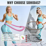 SOHIDAS Soft Hula Hoop for Adults 3.3lb Weighted Hula Hoops for Women Weight Loss Pilates Equipment Infinity Hoop Soft Spring Weighted Hoop