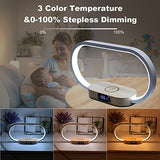 Donewin Wooden Bedside Lamp with 15W Fast Wireless Charger | Touch Control, 3 Color Modes, Clock & Stepless Dimming for Nightstand