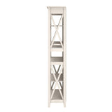 Bush Home Tall 5 Shelf Bookcase for Living Room or Home Office, Large Bookshelf, Modern Farmhouse Style, Key West Collection, Linen White Oak