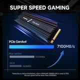 fanxiang 2TB NVMe Internal Gaming SSD for PS5 with Heatsink, Up to 7100MB/s M.2 SSD PCIe Gen 4 SSD Storage Expansion Compatible with PS5, Internal Solid State Drive for Gamers, Professionals, Creators