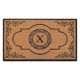 A1 Home Collections First Impression Hand Crafted Abrilina Entry Coir Monogrammed Double Doormat, 72" L x 36" W, X-Large