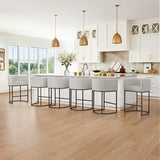 LUE BONA Counter Height Bar Stools Set of 6, Modern Barrel Counter Stools with Backrest and Arms