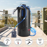 Teamaze Portable Shower,12L/3.2 Gal Solar Camping Shower Bag with Auto Pressure Pump,Portable Outdoor Shower for Camping,Beach,Hiking,RV,Pet Bath