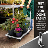 Heavy Duty Foldable Push Cart Dolly | 330 lbs. Capacity | Upgraded Collapsible Hand Truck