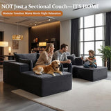 108" Oversized Cloud Sectional Couch, Comfort U Shaped Boneless Couch for Living Room