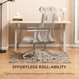 Anji Mountain Rug'd Office Chair Mat for Carpet & Hardwood Floor - Jacquard Woven Top, Anti-Slip Backing (40 x 54)