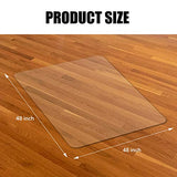 Kuyal Clear Chair mat for Hard Floors 48 x 48 inches Transparent Floor Mats Wood/Tile Protection Mat for Office & Home(48" X 48" Square)