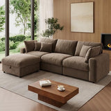 WorthFurni 110” Cloud Sectional Couches for Living Room, Modular Sectional Sofa with Deep Seat