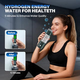 Hydrogen Water Bottle, 2 in 1 Use Hydrogen Water Bottle Generator 4000ppb with SPE/PEM Technology Water Ionizer (Gray)