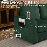 87.4" Oversized 3 Seater Couch, Upholstered Sofa for Living Room