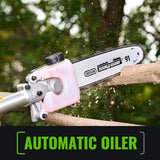 Novorikx 60V Pole Saw for Tree Trimming, High-Power Electric Pole Chainsaw with 10-Inch Bar, 15FT Reach Battery Powered Pole Saw for Heavy-Duty Branch Cuttin