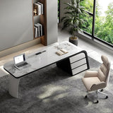 Qiczom Standing Desk with Drawers L Shaped Large Business Furniture