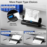 Phomemo Portable Printers Wireless for Travel, M832 Inkless Bluetooth Thermal Printer Support 8.5'' x 11'' US Letter & A4 Size, Compatible, with Case