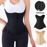 Waist Cincher for Women Shapewear Workout Girdle Tummy Control Shaper Slimming Waist Trainer Corset with Zipper (Black, Small)
