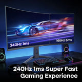 Amzfast 34 Inch 240Hz Curved Gaming Monitor UWQHD (3440x1440), AMZG34C8 Pro