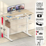 SHW 48-Inch Electric Height Adjustable Standing Desk with Drawer