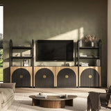 BELLEZE 4-Piece Modular Arched TV Stand Entertainment Center Set