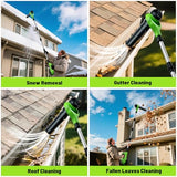 Hooseen Roof Gutter Cleaning from The Ground, 40V Leaf Blowers Cordless with 2 Battery, Adjustable Pole (98inch)3 Speed Modes 500CFM/180MPH