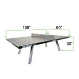 KETTLER Eden Weatherproof Stationary Outdoor Table Tennis Table with Galvanized Steel Legs and Permanent Net and Post System