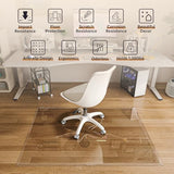 [Tempered Glass] 36“ x 36” Beveled Edge Glass Chair Mat with Polished Edge Clear Office Chair Mat