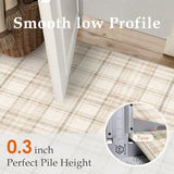 WondRg 9x12 Beige Plaid Living Room Area Rug