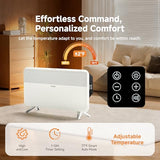 Embilis Panel Space Heater for Indoor Use, 1500W Large Room Convection Electric Heater with Adjustable Thermostat, 12H Timer, Overheating & Tip-over Protection, Standing or Wall Mounted