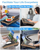 Laptop Lap Desk, Portable Large Laptop Desk for Bed, Up to 17 in Lap Table with Wrist Rest
