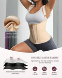 Waist Trainer for Women for Daily Wear, Faja Body Shaper Corset with Zipper and Adjustable Shoulder Straps, Faja Colombians, S Apricot