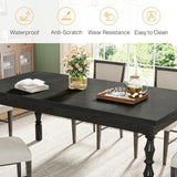 62” Farmhouse Large Rectangle Kitchen Table, Modern Dinner Table Kitchen & Dining Room Furniture with Carved Turned Legs