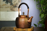 Kuiwisen Handmade Large Hammer Copper Pot Kettle Stovetop Teapot 1.5mm Thick Pure Red Copper Handmade, 1700 ml - 2.42bl
