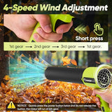 Sakerplus Portable Dust Cleaner, Cordless Leaf Blower with 2 Batteries, 300000RPM Air Blower with Extended Nozzle, Lightweight Hand Blowers Ideal Gift