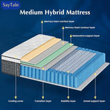 King Size Mattress, 14" Hybrid Mattresses Medium Firm King Mattress in a Box