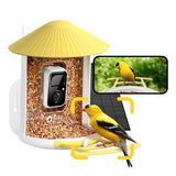 NETVUE by Birdfy Smart Bird Feeder with Camera – AI Identifies Birds Species 2MP Night Vision & App Alerts, 2.4Ghz Wi-Fi Connect IP65 Weatherproof Bird Camera-Gift for Backyard BirdWatchers, Yellow
