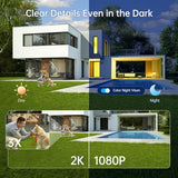 Security Cameras Wireless Outdoor 2K: Battery Powered WiFi Camera with AI Motion Detection for Home - Color Night Vision Spotlight Siren Alarm 2-Way Talk