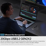 SSK 2TB Portable SSD External Solid State Hard Drive USB3.2 Gen2x2 20Gbps