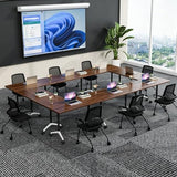 70.8in Folding Conference Table,Locking Wheels Space Saving Meeting 2-30