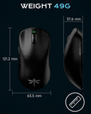 Wireless Gaming Mouse, 49g Ultra-Lightweight, PAW3395 26K DPI Sensor