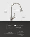APPASO Touchless Kitchen Faucet with Pull Down Sprayer, Motion Sensor Hands Free Single Handle Kitchen Sink Faucets, Brushed Nickel, 1 or 3 Holes Compatible, 3 Modes Sprayer