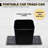 HAUSSIMPLE Car Trash Can – Leakproof 1.4 Gallon Compact Garbage Bin with Stability Flap & Anti-Slip Base (Black, Large)