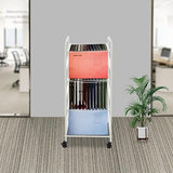 File Cart for Office, 3 Tier Metal Hanging Files Under Desk Storage File Cabinet with Wheels