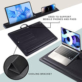 Leather Lap Desk with Memory Foam Cushion 24x16 Inches- Adjustable Portable Laptop Tray Fits 17 19 Inch