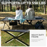 EVER ADVANCED Extra Wide Camping Cot for Adults Oversized XXL Sleeping Cots Folding Cot Bed with Carry Bag, 84.3" L x 41.9" W, Support to 550 lbs