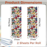 Aomkmi 2-Pack Flower Privacy Window Film, Stained Glass Window Film Static Cling UV Blocking Removable, Renter-Friendly, for Bathroom & Kitchen, 2 Rolls of 17" x 78.7"