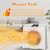 HEATIT Space Heater with Remote for Indoor, Digital Display with Thermostat，Containing Plasma & Ozone,1-12H Timer, 1500W/750W, Electric Space Heater for Office, Bedroom,White,10.6"Dx7.0"W x 11.8"H