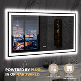 LOAAO 72"X36" LED Bathroom Mirror Black Framed