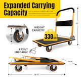 Foldable Platform Truck Push Dolly 330 lb Capacity 28.75" x 18.75" x 33" Heavy‑Duty